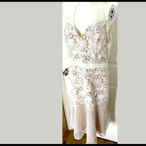 Adelyn Rae Womens Dress Size L White/Nude